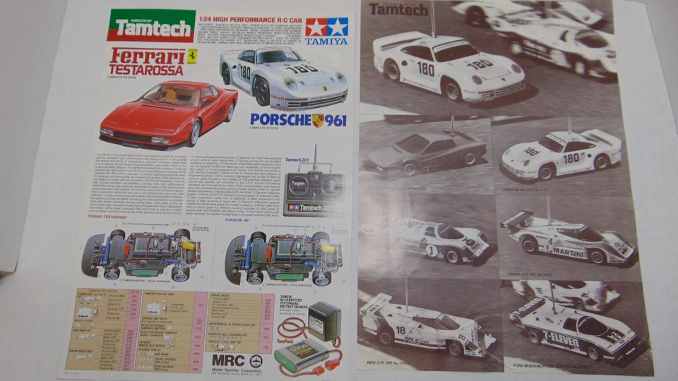 Vintage Tamiya 2-Sided Testarossa/ 961 Vehicle Poster (2 pcs) NOS Made in Japan - Image 1 of 1