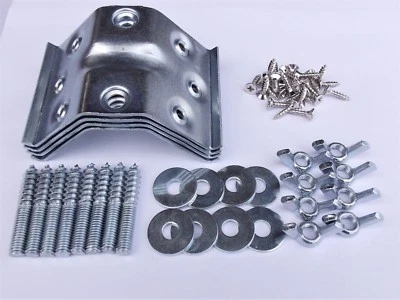 Set of 4 Large 70mm Table Corner Brackets + Fixings Screws Leg Brace Tables Legs - Image 1 of 4