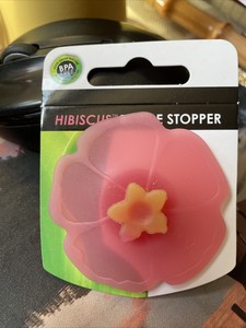 Charles Viancin Hibiscus Bottle Stopper * Silicone * Bpa-Free * New