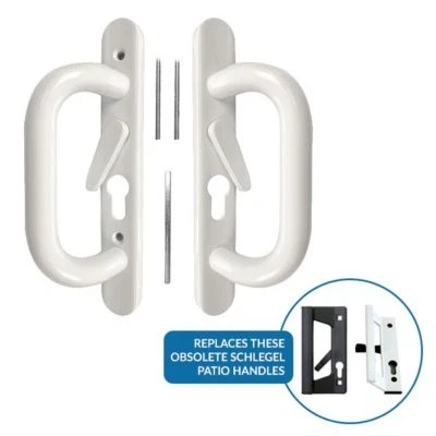 Schlegel Style Metal Patio Door Handle Built-in Levers White Gold Silver Black - Image 1 of 4