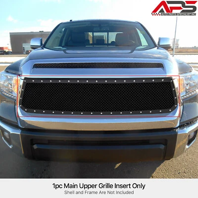 Se adapta a Toyota Tundra 2014-2017 superior inoxidable negro remache malla rejilla inserto Foto 1 de 4