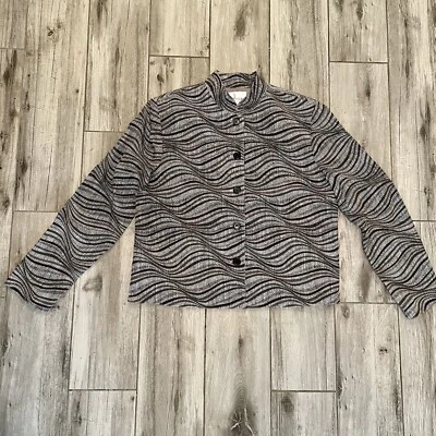 Blazer de colección para mujer Safe seda de Adrianna Papell talla 6 rayas ondas Foto 1 de 4