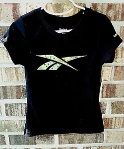 New Reebok girls shirt xs 6-8 black green pink NWT - Picture 1 of 6