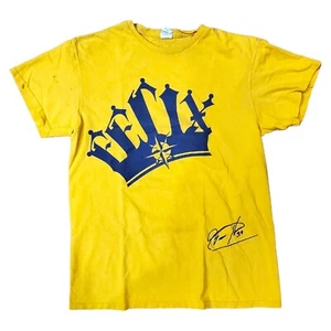 SEATTLE MARINERS Shirt Adult M Yellow Felix Hernandez KING FELIX CROWN Signature - Picture 1 of 9