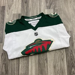 MINNESOTA WILD NHL Graphic Logo White/Green Ice Hockey Jersey Youth Size S/M - Picture 1 of 7