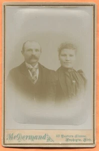 Muskegon MI Portrait of Couple, by McDermand circa 1890s - Picture 1 of 2