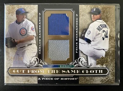 Camiseta deportiva 2008 Upper Deck -Carlos Zambrano Felix Hernández - # CSC-H2 pieza historia Foto 1 de 3