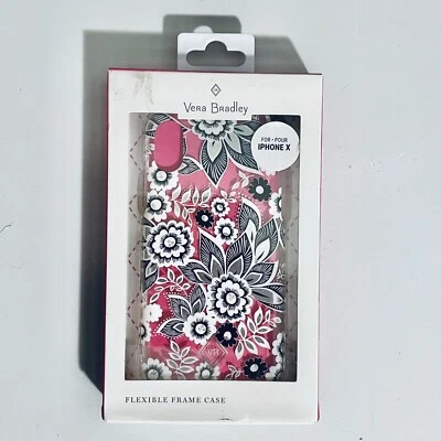 Funda Vera Bradley iPhone X Marco Flexible Rosa Negra Floral Foto 1 de 2