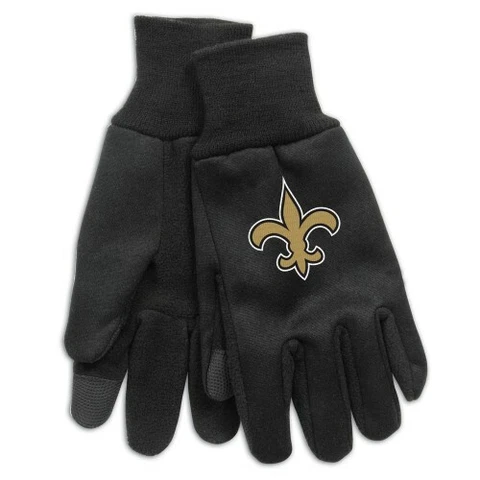 Brand New Men's Adult NFL New Orleans Saints  Embroidered Technology Gloves OSFM Cover