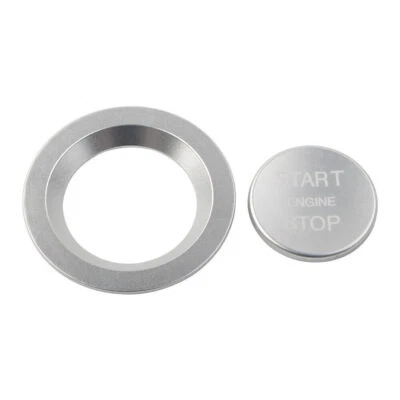 Cubierta de botón de arranque del motor sin llave con anillo para Jaguar F-Type XE plateada EE. UU. Foto 1 de 4