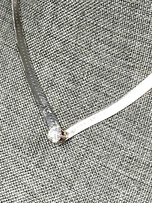 Collar Italia 925 SU Harrington Hueso Cadena Plana Estilo V Circonita cúbica 14,05 g  Foto 1 de 4