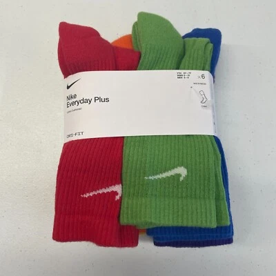 Носки короткие Nike Dri Fit повседневные плюс средние унисекс упаковка 6 шт. многоцветные SX6897-903 - Изображение 1 из 4