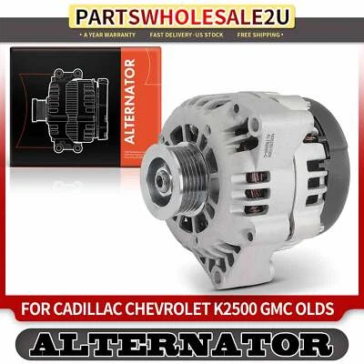 Alternador para Chevrolet C1500 C2500 Suburban 105 Amp 12 Volts CW 6 Ranhuras Polia - Imagem 1 de 4