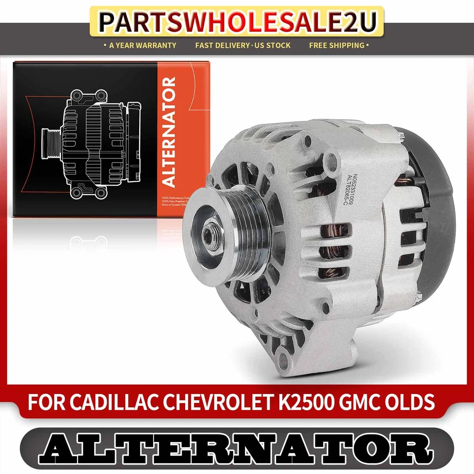 Alternator for Chevrolet C1500 C2500 Suburban 105 Amp 12 Volt CW 6-Groove Pulley - Image 1 of 4
