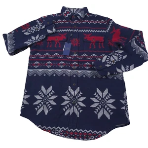 $398 Polo Ralph Lauren Classic Fit Jacquard Work Shirt Mens Medium - Picture 1 of 10
