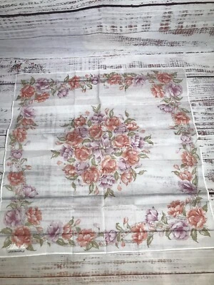 Pañuelo LANCEL Paris Flores Florales Rosa Púrpura NUEVO Foto 1 de 4