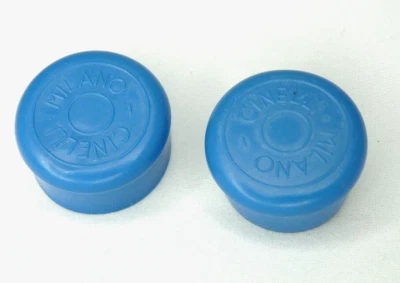 Nuevo de Lote Antiguo Cinelli Milano Manillar Extremo Tapa Enchufe Azul Claro Colores a2us Foto 1 de 3