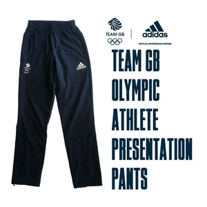 ADIDAS TEAM GB RIO 2016 ELITE ATHLETE OLYMPIC PRESENTATION PANTS Size 38" LONG - Picture 1 of 12