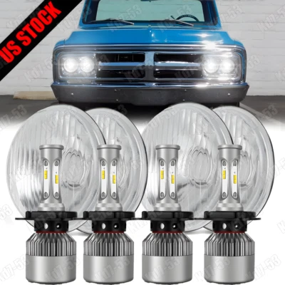 4 peças para faróis de LED redondos GMC C15/C1500 Pickup C2500 Suburban 5,75" 5-3/4" - Imagem 1 de 4