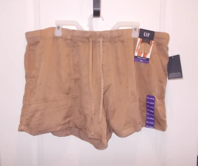 Pantalones Cortos Gap Mujer XXL Marrón Tencel Ligeros Sarga Foto 1 de 4