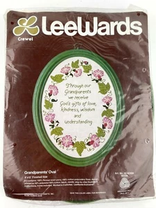 LeeWards Grandparents Oval Embroidery Kit With Frame #45229 Finished Size 9"x12" - Picture 1 of 8