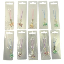 job lot of 10 phone charms Flower new and carded (gp1)