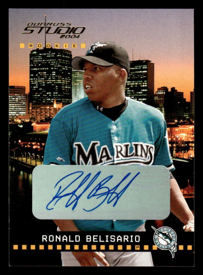 2004  Donruss Studio #203 Ronald Belisario Rookie AUTO #d /400! Florida Marlins - Image 1 of 2