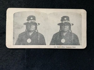 c1900 Stereo view card No. 151 Tosh-A-Wah Comanche Chief + 152 Zuni Mtns, NM - Bild 1 von 4