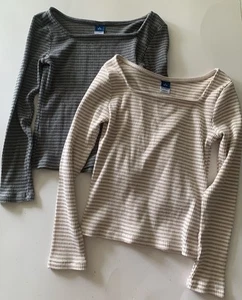Old Navy Pointelle Knit Top Shirt Youth Girls Size S Set Of 2 - Picture 1 of 7
