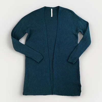 Свитер женский Leo Nicole средний кардиган зеленый вязаный открытый передний длинный повседневный - Изображение 1 из 4