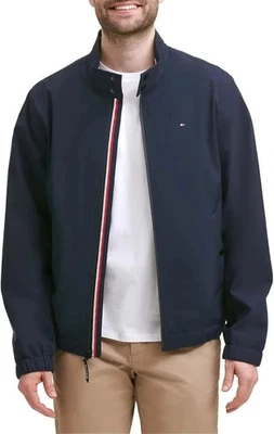 Tommy Hilfiger Men’s Water and Wind Resistant Stand Collar Bomber Jacket  Navy S - Image 1 of 4