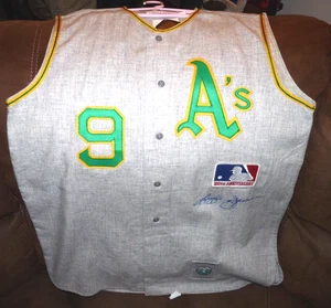 Reggie Jackson Athletics Signed Mitchell & Ness Game style Jersey Vest #9 Auto - Picture 1 of 8
