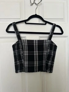 Hollister Black White Crop Top - Picture 1 of 6
