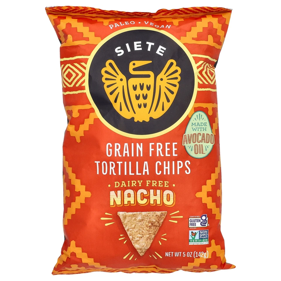 Siete Nacho Flavor Tortilla Chips Grain Paleo Vegan - 5 Ounce (1 Pack)