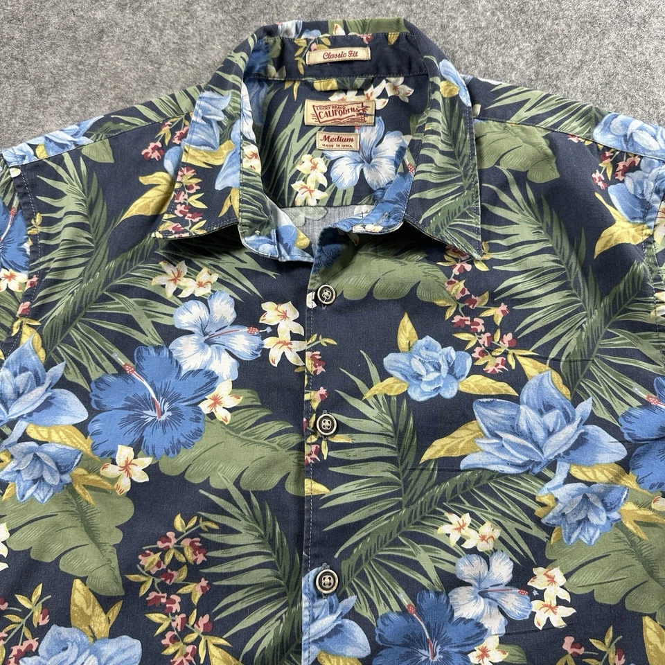Camisa Hawaiana Lucky Brand California Para Hombres M Calce Clásico Retro Look Floral Foto 1 de 4