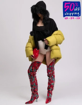 RRP€850 ALICE + OLIVIA CLASSICS Full Zip Cardigan S Wool Blend Silver Fox Fur  - Image 1 of 4