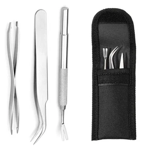 EasyULT Set 3 Pinza per Zecche Pinzette a Spillo Professionale in Acciaio - Foto 1 di 8