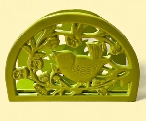 Core Kitchen Cast Iron Bird Napkin Holder Lime Green Enamel Just So Tweet - Picture 1 of 3