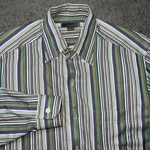 Camicia Ermenegildo Zegna uomo grande abbottonata manica lunga righe adulto preppy - Foto 1 di 6