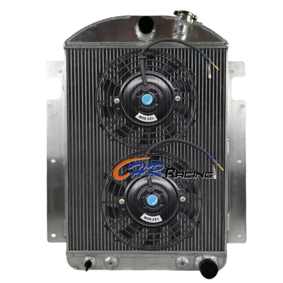 Radiador de aluminio + ventiladores para camioneta Chevrolet 1939 1940 con motor V8 Foto 1 de 4