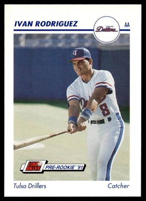 Ivan Rodriguez 1991 Line Drive AA #592 Tulsa Drillers - Image 1 of 2