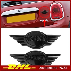Emblem Flügeln Heckklappe Motorhaube 2 Stück Schwarz Glänzendes Für Mini Cooper - Bild 1 von 1