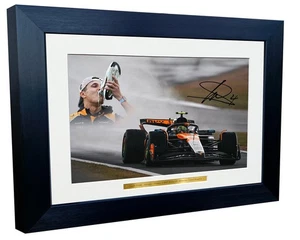 Signed Lando Norris British GP 2025 Formula 1 Autograph Photo Picture Frame F1 7 - Picture 1 of 2