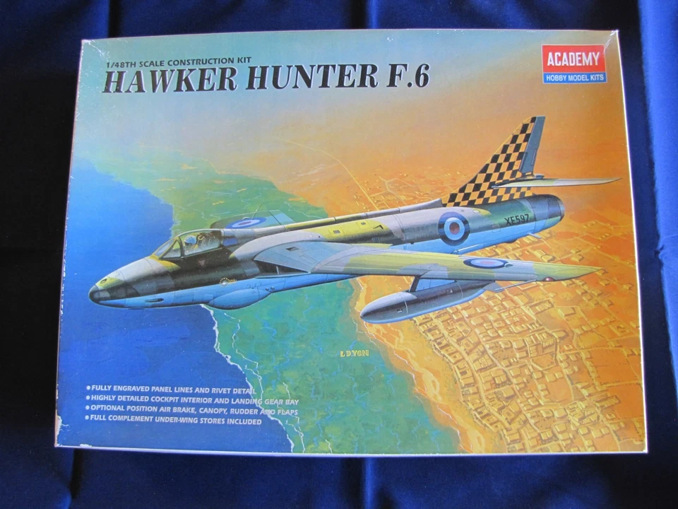 Academy Kits. HAWKER HUNTER F.6. 1:48 Scale. (sealed factory bag) - Image 1 of 4