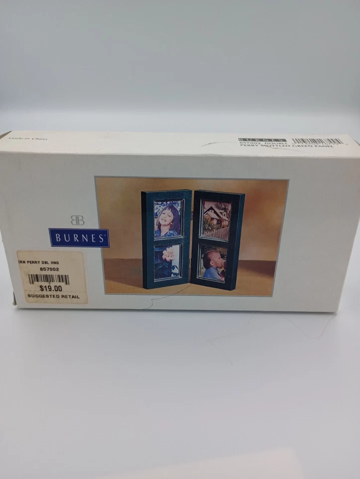 New in Box Burnes of Boston Green Picture Frame Y2K Late 90's 4 Panel   - Image 1 of 4