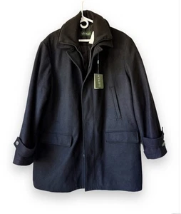NWT Lauren Ralph Lauren Size L Black Wool Blend Coat Jacket Winter - Picture 1 of 16