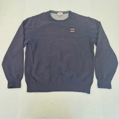 CUTTER & BUCK Jumper XL Blue Men's Lambswool Blend Knit Pullover Classic - Image 1 of 4