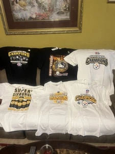 NEW 6 Vintage Pittsburgh Steelers Super Bowl T Shirts New Never Worn - Picture 1 of 14