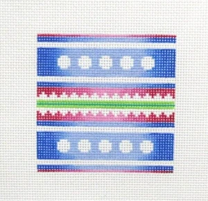 Danae Pastel Blues Square fits Leather Insert Handpainted Needlepoint Canvas - Picture 1 of 1