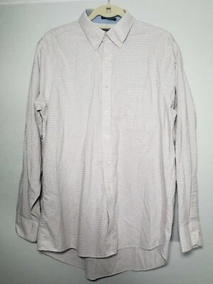 Chaps Mens Classic Fit Oxford Dress Shirt Size 16-16.5, 34/35 Blue Orange Check. - Image 1 of 4